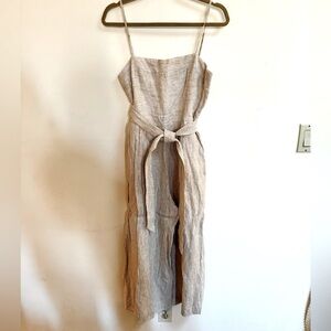 J.Crew Linen Jumpsuit With Tie Belt